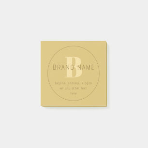 Stylised Modern Minimal Gold Return Address Post-it Notes