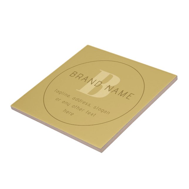 Stylised Modern Minimal Gold Return Address  Tile (Side)