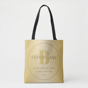 Stylised Modern Minimal Gold Return Address Tote Bag