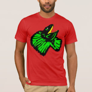 Stylised Neon Green Frilled-neck Lizard T-Shirt