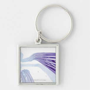 Stylised nerve fibres key ring