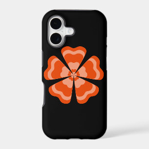 Stylised Orange Retro Flower