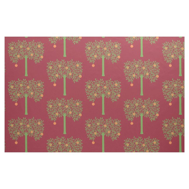 Stylised Orange Tree Fabric (Yard)