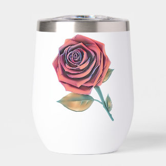 Stylised Oversized Rose - Vintage Red