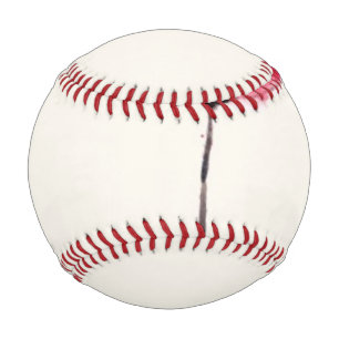 Stylised painted watercolor poppy flower baseball