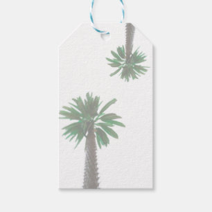 Stylised Palm Tree Pastel Green Tropical Gift Tags