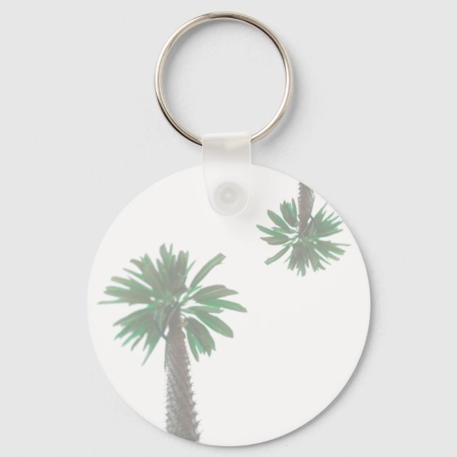 Stylised Palm Tree Pastel Green Tropical Key Ring (Front)