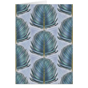 Stylised Peacock Feather - blue