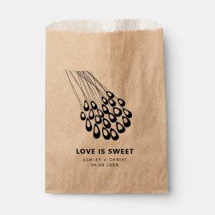 Stylised Peacock Feather Modern Wedding Favour Bags