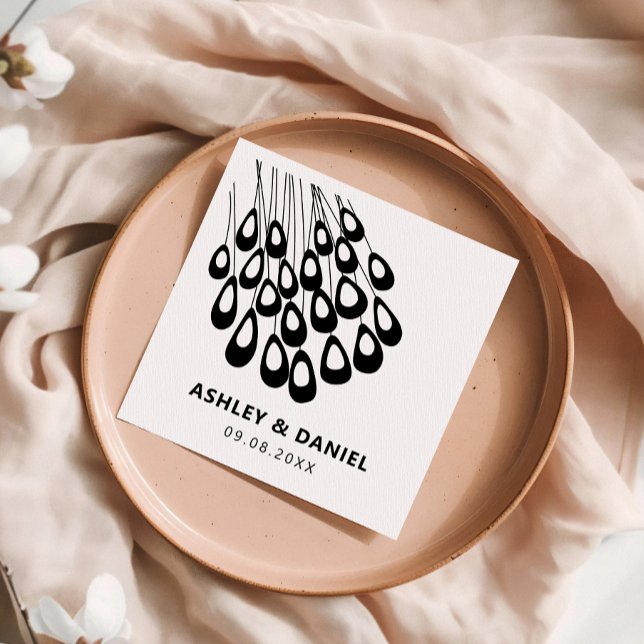 Stylised Peacock Feather Modern Wedding Napkin (Creator Uploaded)
