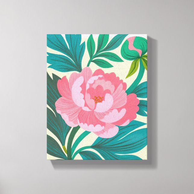 Stylised Peony Blossom Art Print (Front)