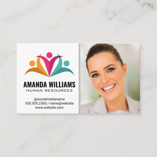 Stylised People Logo Business Card (Front)