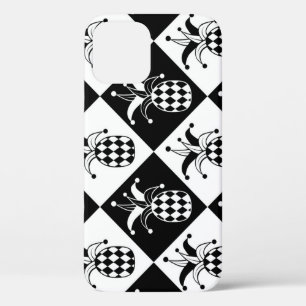 Stylised Pineapple Harlequin Doodle Pattern iPhone 12 Case