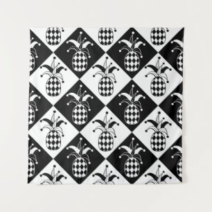Stylised pineapple. Hat and rhombus Harlequin. Sea Tapestry