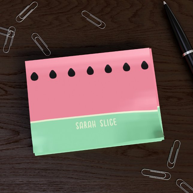 Stylised Pink and Green Watermelon Post-it® Notes (Just add your name)
