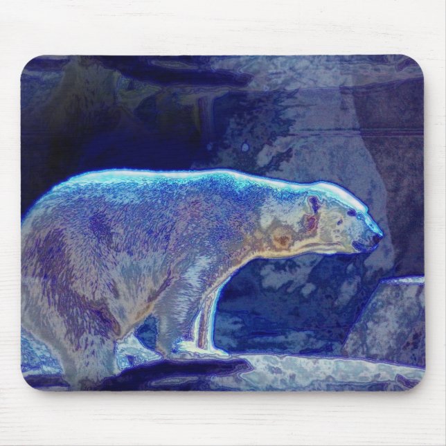 Stylised Polar Bear Mouse Mat (Front)