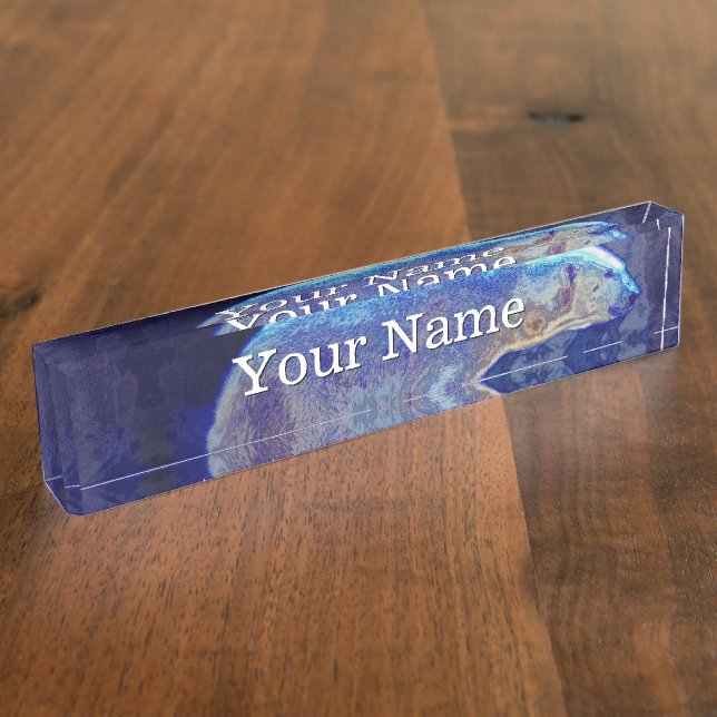 Stylised Polar Bear Nameplate (Side)