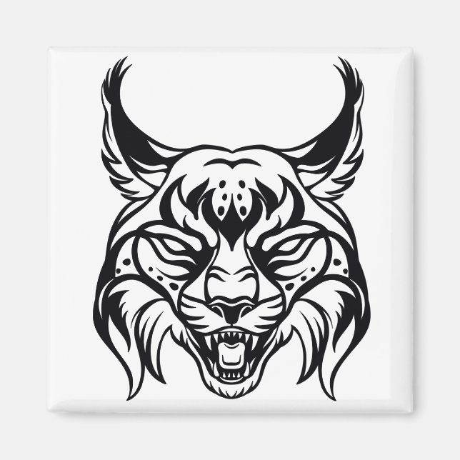 Stylised portrait of Bobcat Magnet (Front)