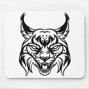 Stylised portrait of Bobcat Mouse Mat