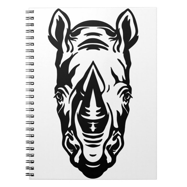 Stylised portrait of Rhinoceros Notebook (Front)