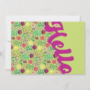Stylised Protea Floral Millefleur Hello Greeting
