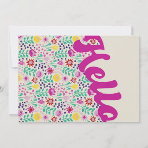 Stylised Protea Floral Millefleur Hello Greeting