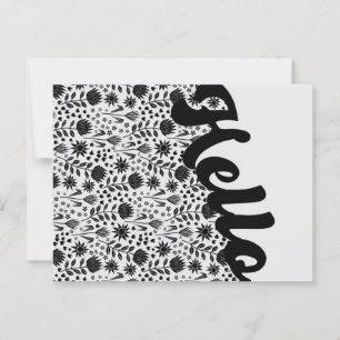 Stylised Protea Floral Millefleur Hello Greeting Postcard