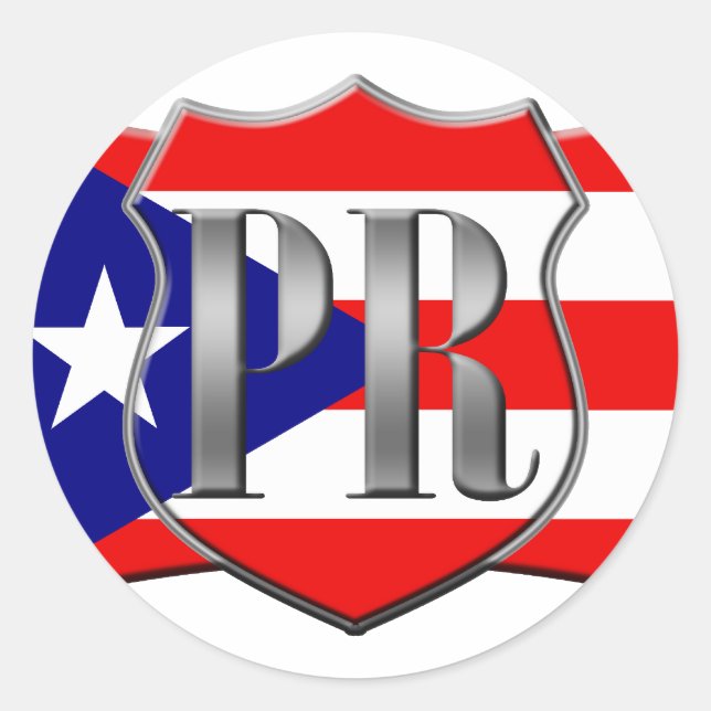 Stylised Puerto Rican Flag Classic Round Sticker (Front)
