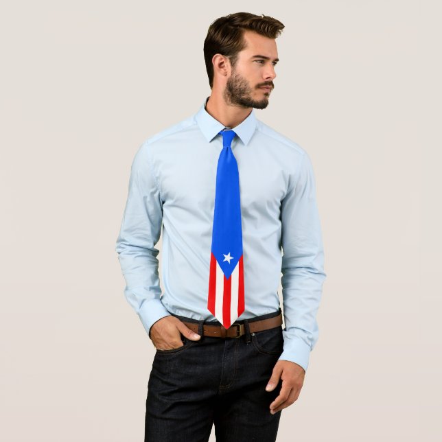 Stylised Puerto Rico Flag Tie (In Situ)