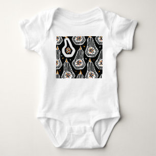 Stylised Pumpkins Seeds: Seamless Design Baby Bodysuit