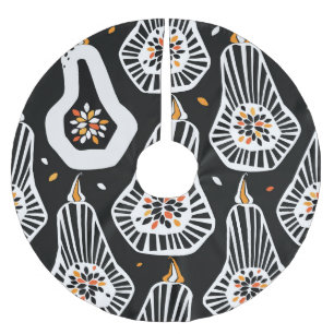 Stylised Pumpkins Seeds: Seamless Design Brushed Polyester Tree Skirt