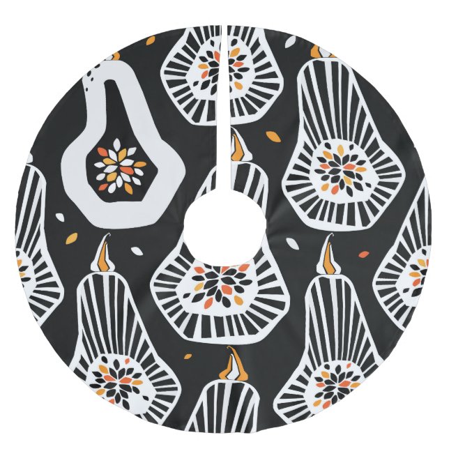 Stylised Pumpkins Seeds: Seamless Design Brushed Polyester Tree Skirt (Front)