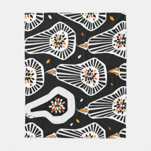 Stylised Pumpkins Seeds: Seamless Design Fleece Blanket