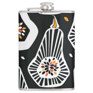 Stylised Pumpkins Seeds: Seamless Design Hip Flask