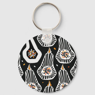 Stylised Pumpkins Seeds: Seamless Design Key Ring