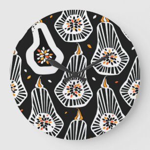 Stylised Pumpkins Seeds: Seamless Design Large Clock