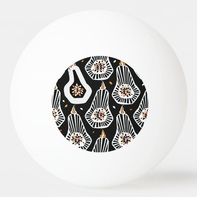 Stylised Pumpkins Seeds: Seamless Design Ping Pong Ball (Front)