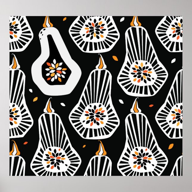Stylised Pumpkins Seeds: Seamless Design Poster (Front)