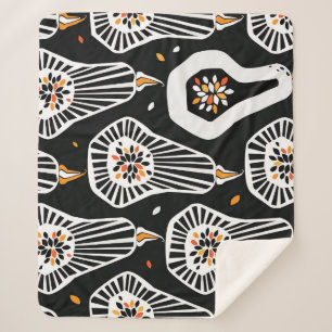 Stylised Pumpkins Seeds: Seamless Design Sherpa Blanket