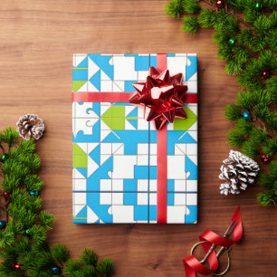Stylised Puzzle Piece Pattern Wrapping Paper