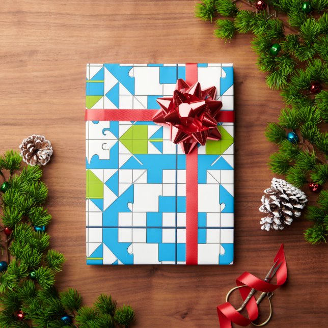 Stylised Puzzle Piece Pattern Wrapping Paper (Holiday Gift)