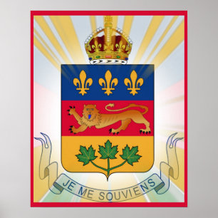 Stylised Quebec Coat of Arms Poster