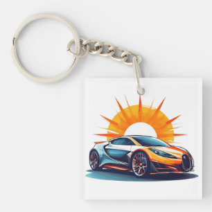 Stylised Racing Sports Car Key Ring