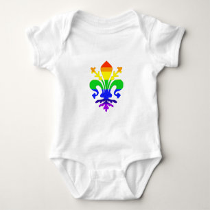Stylised Rainbow Fleur de Lis Baby Bodysuit