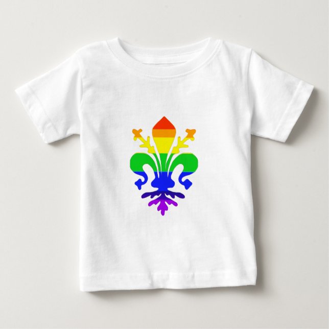 Stylised Rainbow Fleur de Lis Baby T-Shirt (Front)