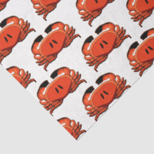 Stylised Red Black Crab #2 Drawing Tissue Paper