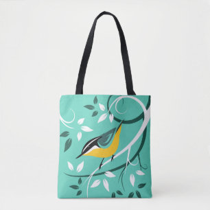 Stylised Red Nuthatch Tote Bag
