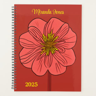 Stylised Red Poppy Personalised   Planner