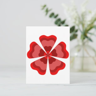 Stylised Red Retro Flower Postcard