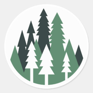 Stylised representation of a forest  classic round sticker